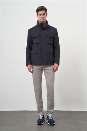 Morven Erkek Lacivert Poliamit Çıtçıtlı Kapitone Mont