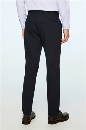 Morven Erkek Lacivert Poliviskon Basic Düz Slim Fit Pantolon