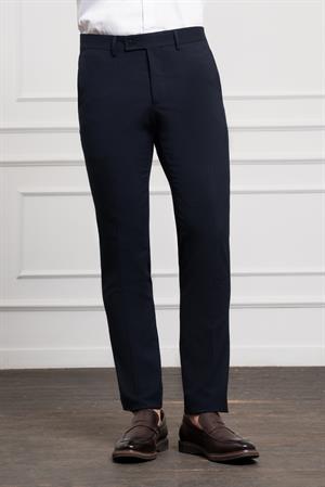 Morven Erkek Lacivert Poliviskon Basic Slim Fit Dar Kesim Classic Pantolon