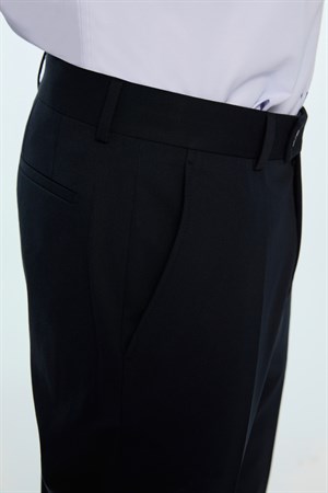 Morven Erkek Lacivert Poliviskon Basic Düz Slim Fit Pantolon