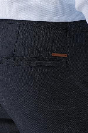 Morven Erkek Lacivert Poliviskon Desenli Slim Fit  Pantolon