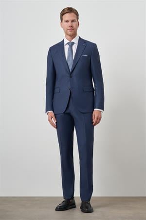 Morven Erkek Lacivert Poliviskon Slim Fit Mono Yaka Takım Elbise
