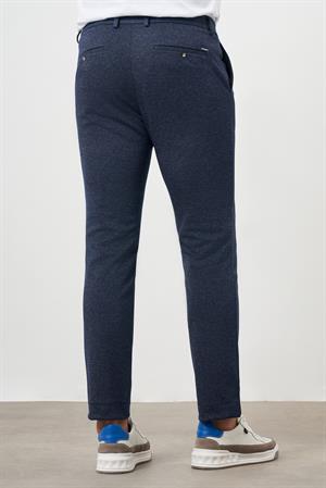 Morven Erkek Lacivert Poliviskon Trend Pileli Slim Fit Spor Pantolon