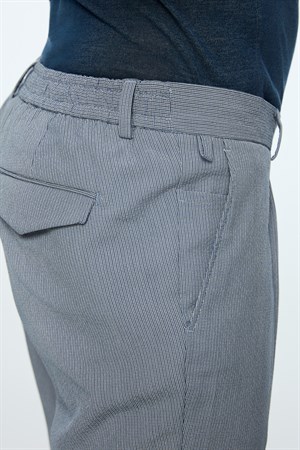 Morven Erkek Lacivert Poliviskon Trend Desenli Slim Fit Lastikli Pantolon