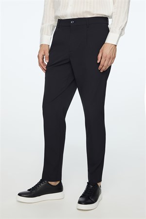 Morven Erkek Lacivert Polyamid Trend Desenli Slim Fit Pantolon