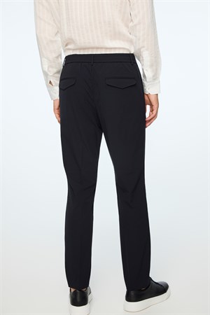 Morven Erkek Lacivert Polyamid Trend Desenli Slim Fit Pantolon