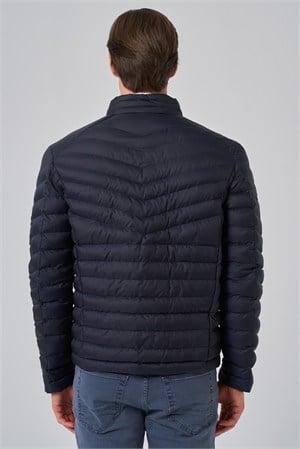 Morven Erkek Lacivert Polyester Kısa Kapitone Mont