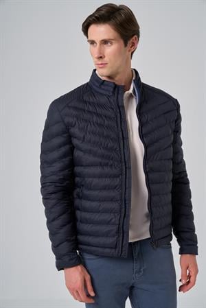 Morven Erkek Lacivert Polyester Kısa Kapitone Mont