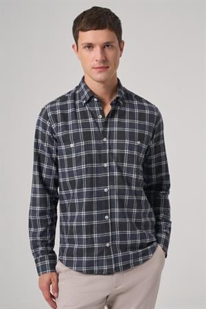 Morven Erkek Lacivert Regular Fit Oduncu Gömlek