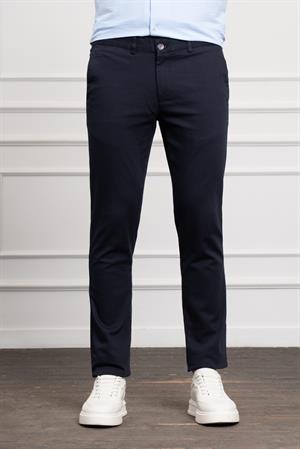 Morven Erkek Lacivert Slim Fit Dar Kesim Chino Pantolon