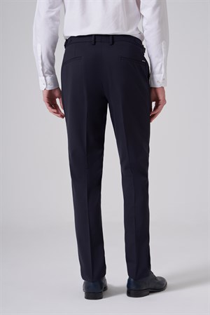Morven Erkek Lacivert Slim Fit Tokalı Pantolon