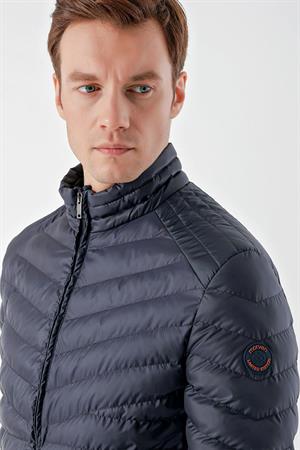 Morven Erkek Lacivert Su İtici Rüzgar Geçirmez Dynamic Fit Rahat Kesim Şişme Mont