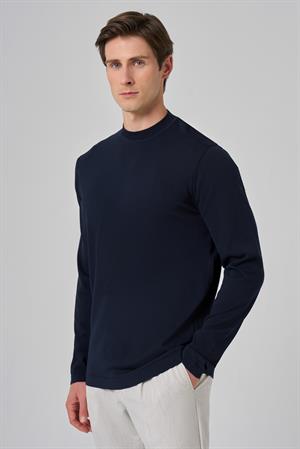 Morven Erkek Lacivert Trend Bisiklet Yaka Rayon Triko