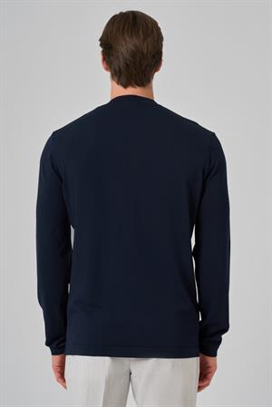 Morven Erkek Lacivert Trend Bisiklet Yaka Rayon Triko