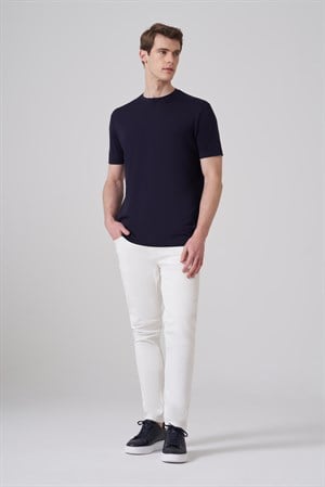 Morven Erkek Lacivert Trend  Bisiklet Yaka Rayon Dinamik Fit Tshirt