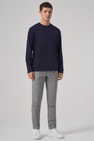 Morven Erkek Lacivert Trend Bisiklet Yaka Rayon Sweatshirt