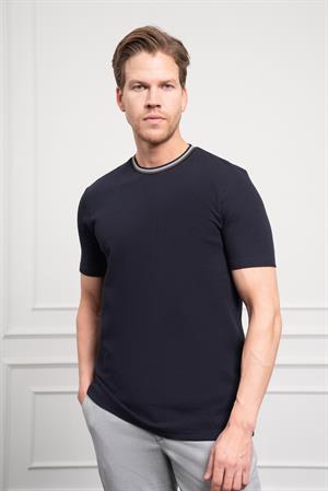 Morven Erkek Lacivert Trend Bisiklet Yaka Dinamik Fit T-Shirt
