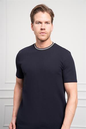 Morven Erkek Lacivert Trend Bisiklet Yaka Dinamik Fit T-Shirt