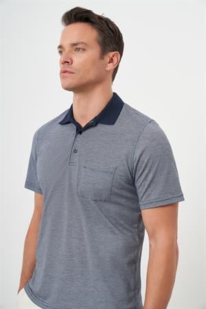 Morven Erkek Lacivert Trend Cepli Polo Yaka T-Shirt