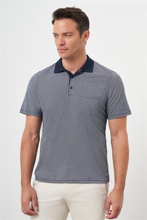 Morven Erkek Lacivert Trend Cepli Polo Yaka T-Shirt