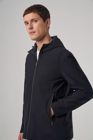 Morven Erkek Lacivert Trend Çift Taraflı Kapüşonlu Mont