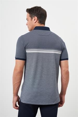 Morven Erkek Lacivert Trend Çizgili Polo Yaka Dynamic Fit T-Shirt