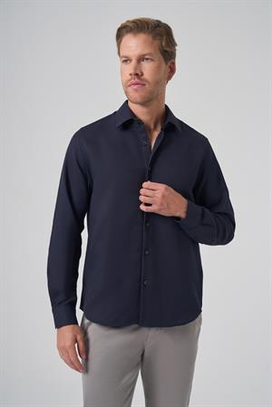 Morven Erkek Lacivert Trend Dynamic Fit Sert Yaka Gömlek