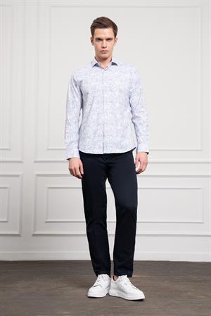 Morven Erkek Lacivert Trend Dynamic Fit İtalyan Yaka Gömlek