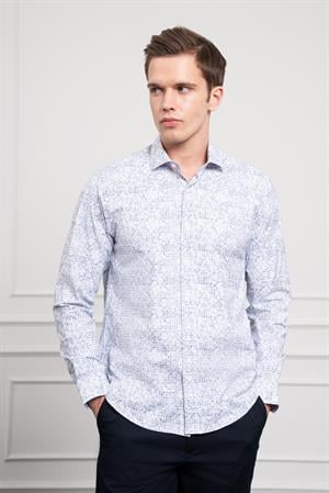 Morven Erkek Lacivert Trend Dynamic Fit İtalyan Yaka Gömlek