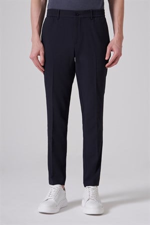 Morven Erkek Lacivert Trend Gofre Slim Fit Pantolon
