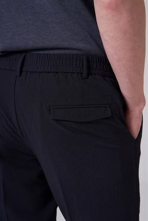 Morven Erkek Lacivert Trend Gofre Slim Fit Pantolon