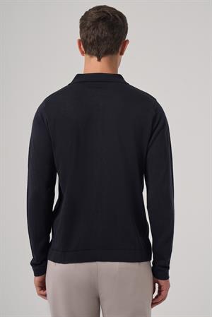 Morven Erkek Lacivert Trend Polo Yaka Gömlek Triko