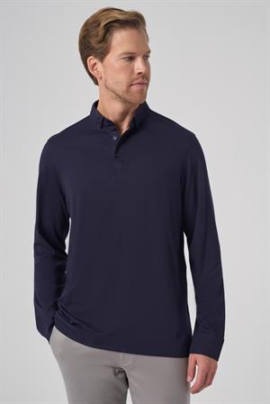 Morven Erkek Lacivert Trend Polo Yaka Rayon Sweatshirt