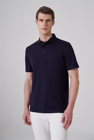 Morven Erkek Lacivert Trend Polo Yaka Rayon Dinamik Fit Tshirt