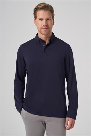 Morven Erkek Lacivert Trend Polo Yaka Rayon Sweatshirt