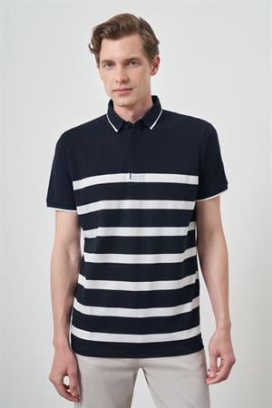 Morven Erkek Lacivert Trend Rınger Polo Yaka T-Shirt