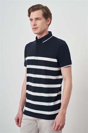 Morven Erkek Lacivert Trend Rınger Polo Yaka T-Shirt