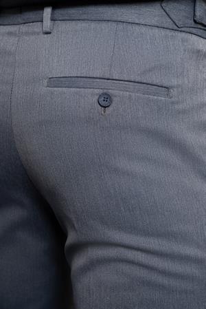 Morven Erkek Lacivert Trend Slim Fit Dar Kesim Pileli Pantolon