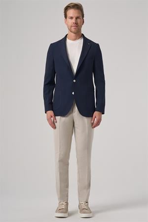 Morven Erkek Lacivert Trend Slim Fit Mono Yaka Ceket
