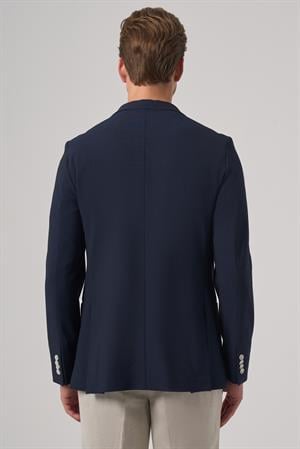 Morven Erkek Lacivert Trend Slim Fit Mono Yaka Ceket