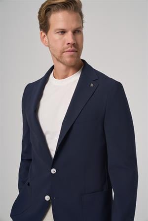 Morven Erkek Lacivert Trend Slim Fit Mono Yaka Ceket