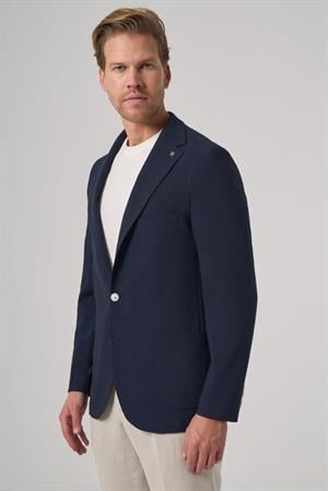 Morven Erkek Lacivert Trend Slim Fit Mono Yaka Ceket