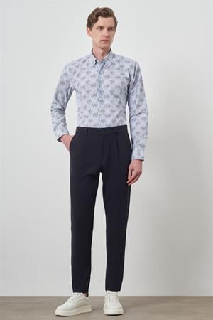 Morven Erkek Lacivert Trend Slim Fit Tam Lastik Pantolon