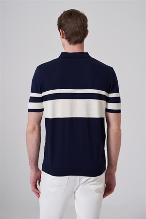 Morven Erkek Lacivert Trend Soft Pamuk Polo Yaka Triko T-Shirt