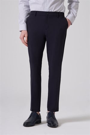 Morven Erkek Lacivert Trend Yandan Lastikli Slim Fit Pantolon