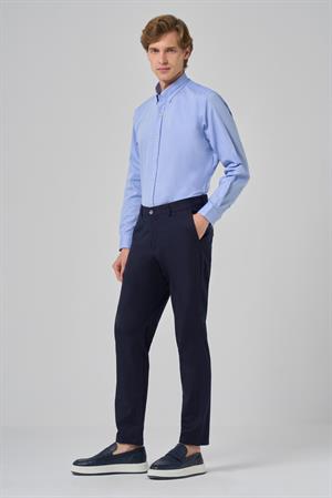 Morven Erkek Lacivert Yazlık Pamuk Yan Cep Slim Fit Chino Pantolon