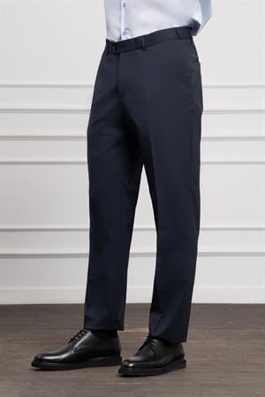 Morven Erkek Lacivert Yünlü Basic Dynamic Fit Rahat Kesim Classic Pantolon