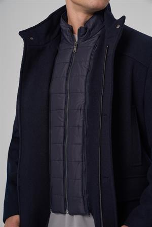 Morven Erkek Lacivert Yünlü Dynamic Fit Borgio Çıkma Yakalı Kaban