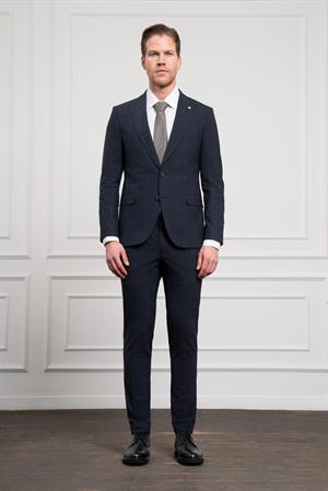 Morven Erkek Lacivert Yünlü Slim Fit Sivri Yaka Takım Elbise