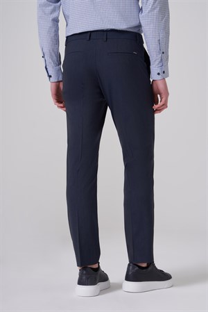 Morven Erkek Lacivert Yünlü Trend Desenli Dynamic Fit Pantolon
